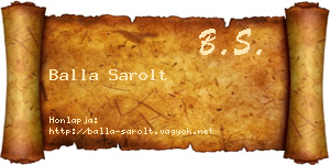 Balla Sarolt névjegykártya